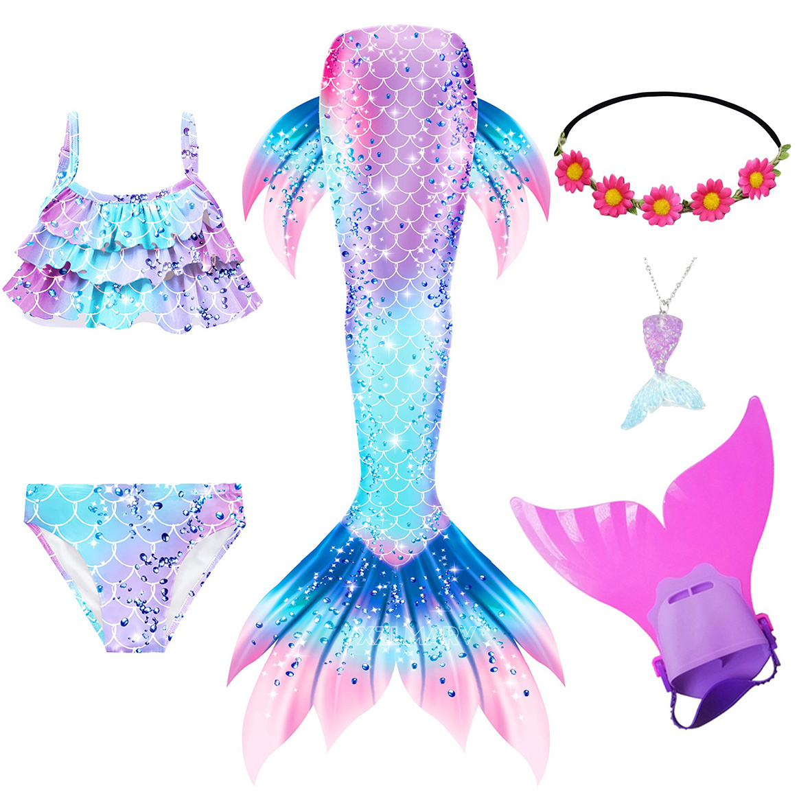 6 unids/set Ariel niñas nataci - Flippers Swimming reseña y precio